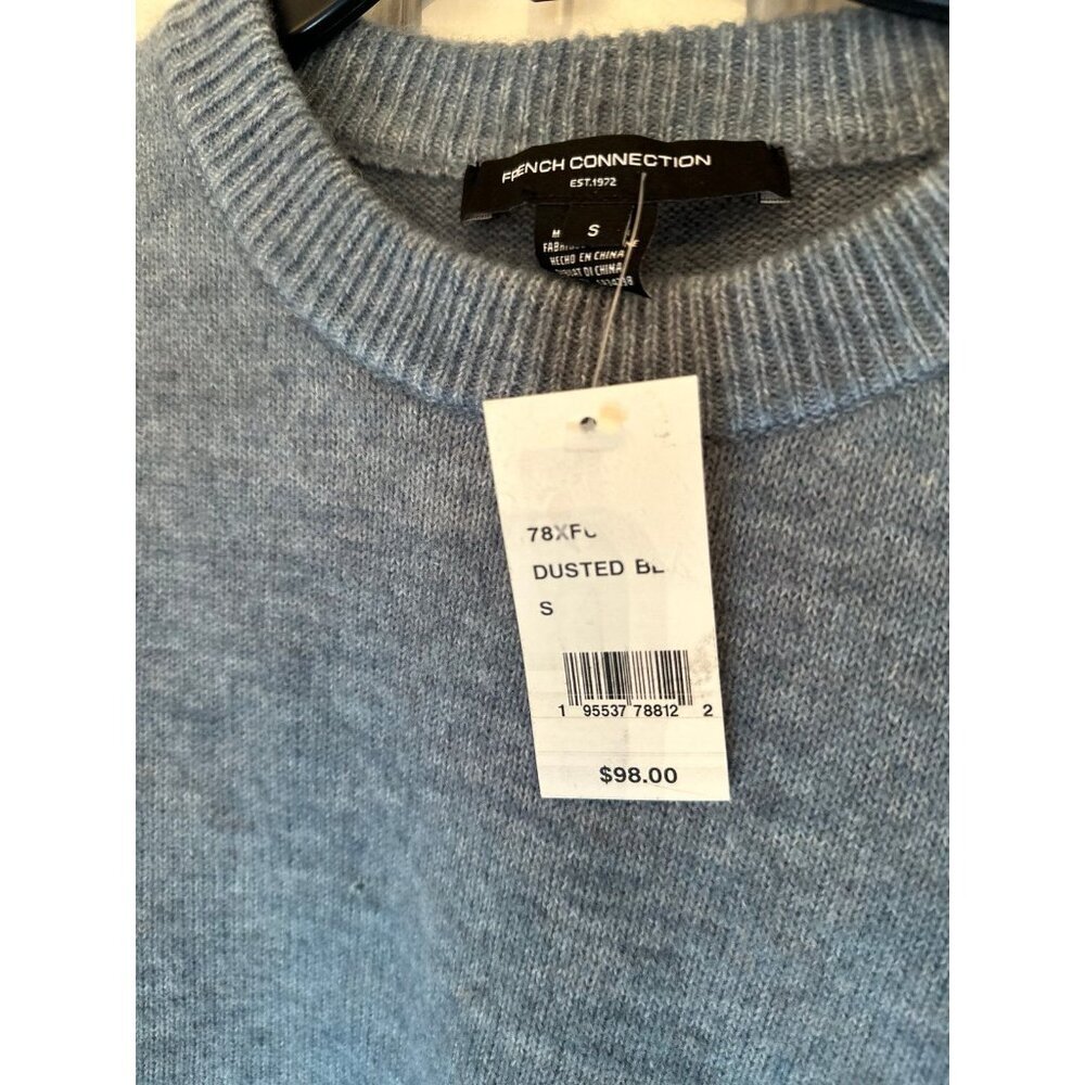 French Connection Dusty Blue Sweater size S NWT Damaged‎ - Picture 2 of 4